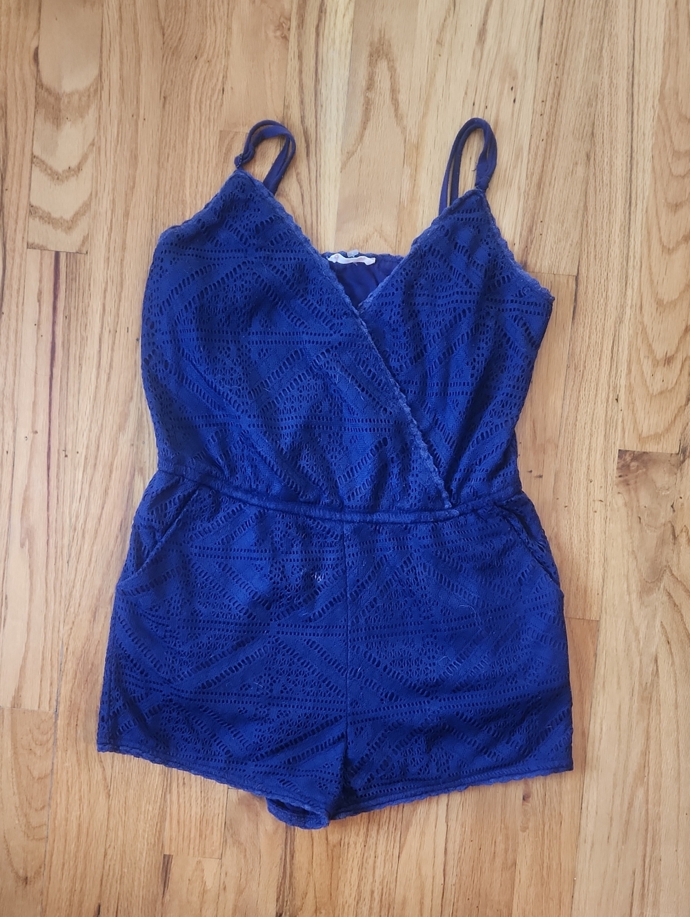 Sis-Sis Blue Floral Lacey Romper- Size S/M
